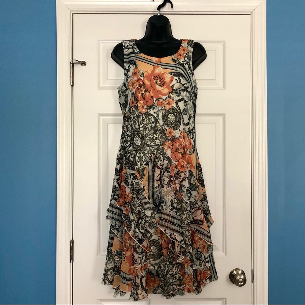 Signature by Robbie Bee Tiered Chiffon Dress 12P